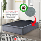 OrthoCoil 12"/14"/16" Depth Storage Bed Base Pet Friendly Scratch-Resistant Fabric - With Mattress Add-On