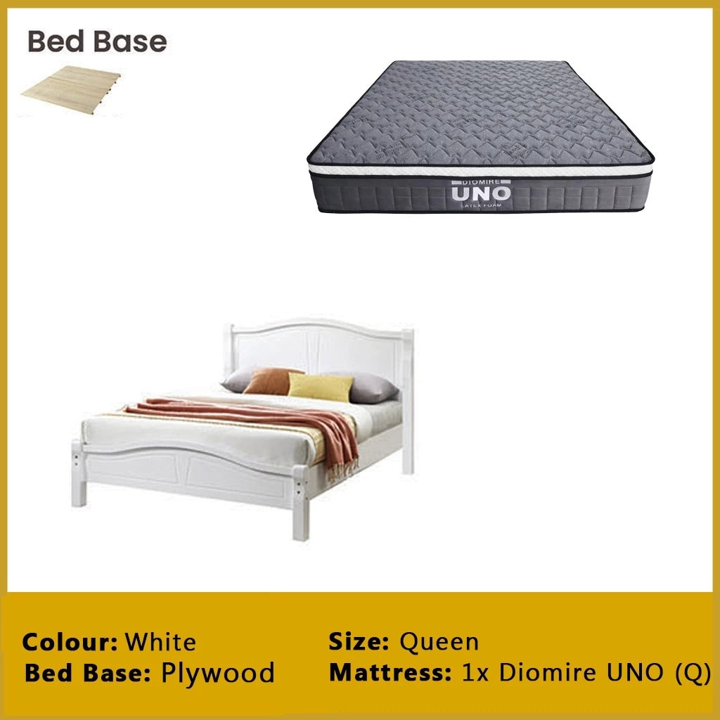 Camden Wooden Bedframe MDF + Veneer With Plywood Base Queen Size - w/ Mattress Option
