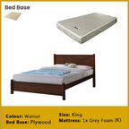 Karon Wooden Bedframe MDF + Veneer With Plywood Base Queen/King Size - w/ Mattress Option