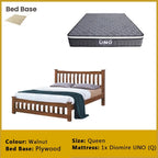 Millo Wooden Bedframe Solid Wood With Plywood Base Queen Size - w/ Mattress Option