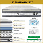Flamingo 15" Queen Size Mattress HEIQ Anti-Bacteria Pocket Spring Mattress