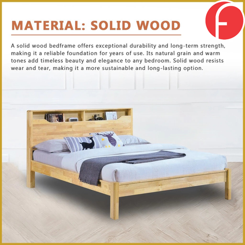 Image of Macai Wooden Bedframe Solid Wood With Plywood Base Queen Size - w/ Mattress Option
