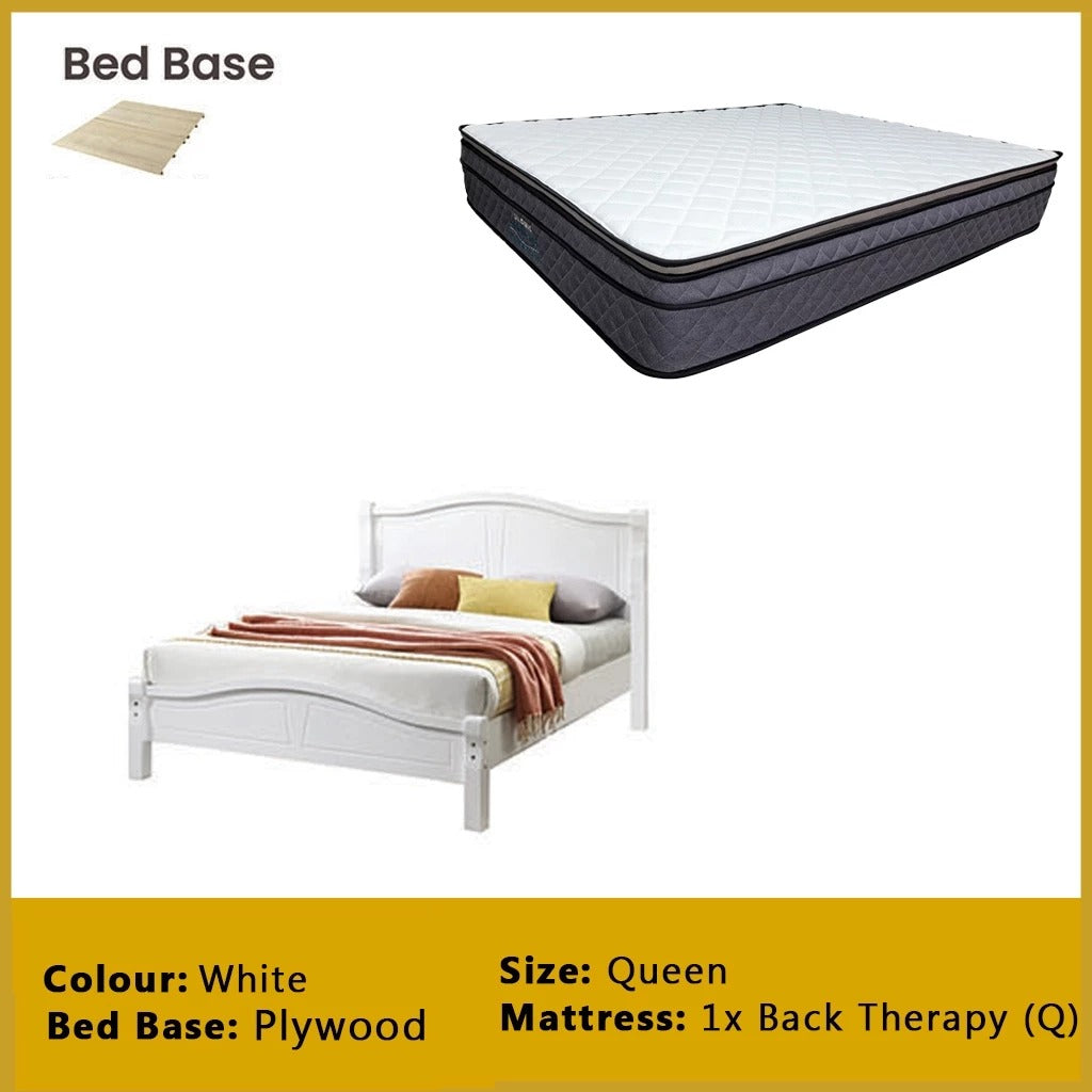 Camden Wooden Bedframe MDF + Veneer With Plywood Base Queen Size - w/ Mattress Option