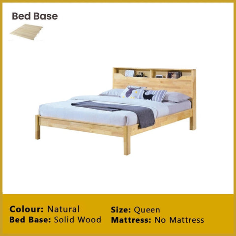 Image of Macai Wooden Bedframe Solid Wood With Plywood Base Queen Size - w/ Mattress Option