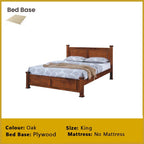 Carver Wooden Bedframe MDF + Veneer W/ Plywood Base Queen/King Size - w/ Mattress Option