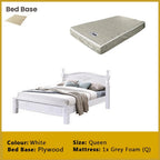 Liam Wooden Bedframe MDF + Veneer With Plywood Base Queen Size - w/ Mattress Option