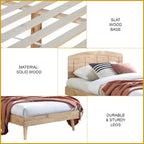Poppy Single Bedframe Solid Wood Slatted Base  - w/ Mattress Option