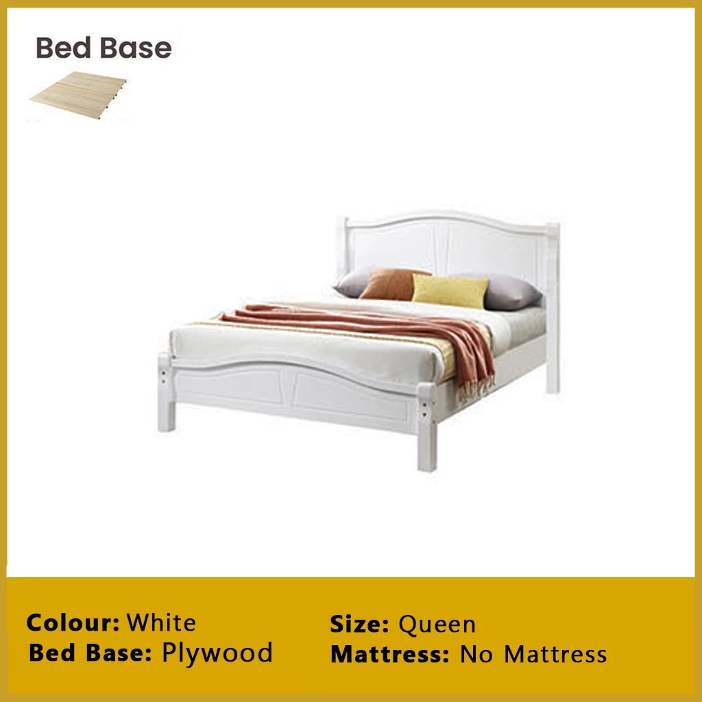 Camden Wooden Bedframe MDF + Veneer With Plywood Base Queen Size - w/ Mattress Option