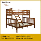 Mayci Queen+Single Solid Wood Slatted Base Double Decker Bed Frame
