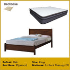 Karon Wooden Bedframe MDF + Veneer With Plywood Base Queen/King Size - w/ Mattress Option