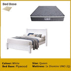 Mason Wooden Bedframe MDF + Veneer With Plywood Base Queen Size - w/ Mattress Option