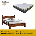 Liam Wooden Bedframe MDF + Veneer With Plywood Base Queen Size - w/ Mattress Option