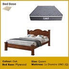 Macen Wooden Bedframe Solid Wood With Plywood Base Queen/King Size - w/ Mattress Option