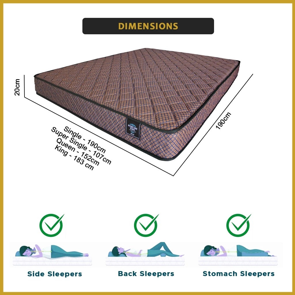 Honey Posture Firm 8" High Density Foam Mattress - All Sizes Available