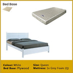 Karson Wooden Bedframe MDF + Veneer With Plywood Base Queen Size - w/ Mattress Option
