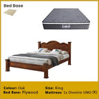 Macen Wooden Bedframe Solid Wood With Plywood Base Queen/King Size - w/ Mattress Option