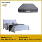 Karon Wooden Bedframe MDF + Veneer With Plywood Base Queen/King Size - w/ Mattress Option