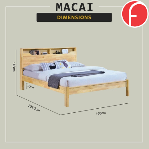 Image of Macai Wooden Bedframe Solid Wood With Plywood Base Queen Size - w/ Mattress Option