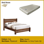 Mason Wooden Bedframe MDF + Veneer With Plywood Base Queen Size - w/ Mattress Option
