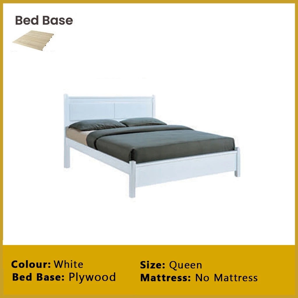 Karson Wooden Bedframe MDF + Veneer With Plywood Base Queen Size - w/ Mattress Option
