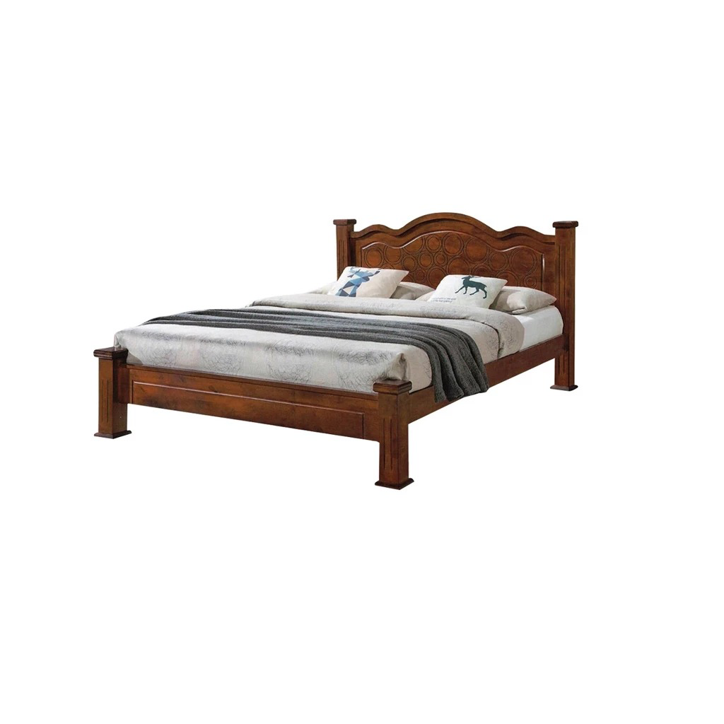 Macen Wooden Bedframe Solid Wood With Plywood Base Queen/King Size - w/ Mattress Option