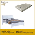 Karter Wooden Bedframe MDF + Veneer With Plywood Base Queen Size - w/ Mattress Option
