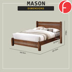 Mason Wooden Bedframe MDF + Veneer With Plywood Base Queen Size - w/ Mattress Option