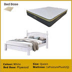 Liam Wooden Bedframe MDF + Veneer With Plywood Base Queen Size - w/ Mattress Option
