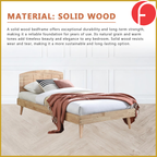 Poppy Single Bedframe Solid Wood Slatted Base  - w/ Mattress Option