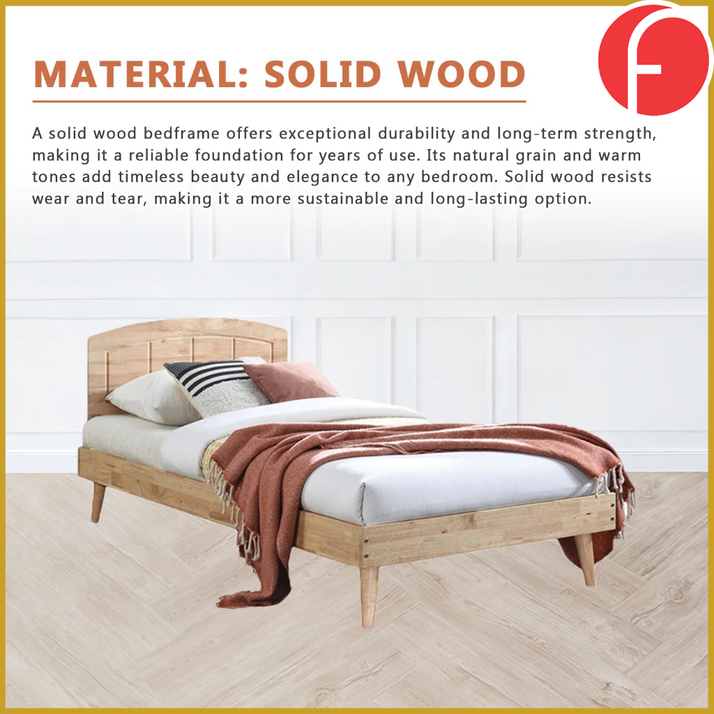 Poppy Single Bedframe Solid Wood Slatted Base  - w/ Mattress Option