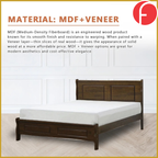 Karter Wooden Bedframe MDF + Veneer With Plywood Base Queen Size - w/ Mattress Option