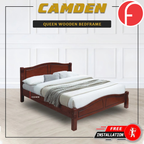 Camden Wooden Bedframe MDF + Veneer With Plywood Base Queen Size - w/ Mattress Option