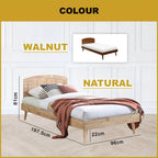 Poppy Single Bedframe Solid Wood Slatted Base  - w/ Mattress Option