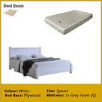 Karon Wooden Bedframe MDF + Veneer With Plywood Base Queen/King Size - w/ Mattress Option