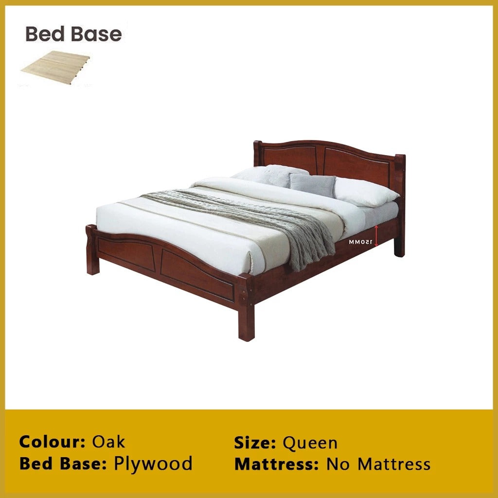 Camden Wooden Bedframe MDF + Veneer With Plywood Base Queen Size - w/ Mattress Option