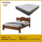 Macen Wooden Bedframe Solid Wood With Plywood Base Queen/King Size - w/ Mattress Option