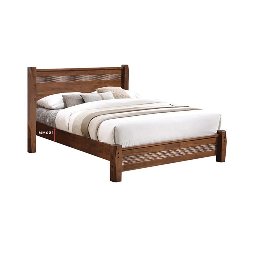 Mason Wooden Bedframe MDF + Veneer With Plywood Base Queen Size - w/ M ...