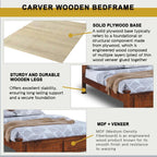 Carver Wooden Bedframe MDF + Veneer W/ Plywood Base Queen/King Size - w/ Mattress Option