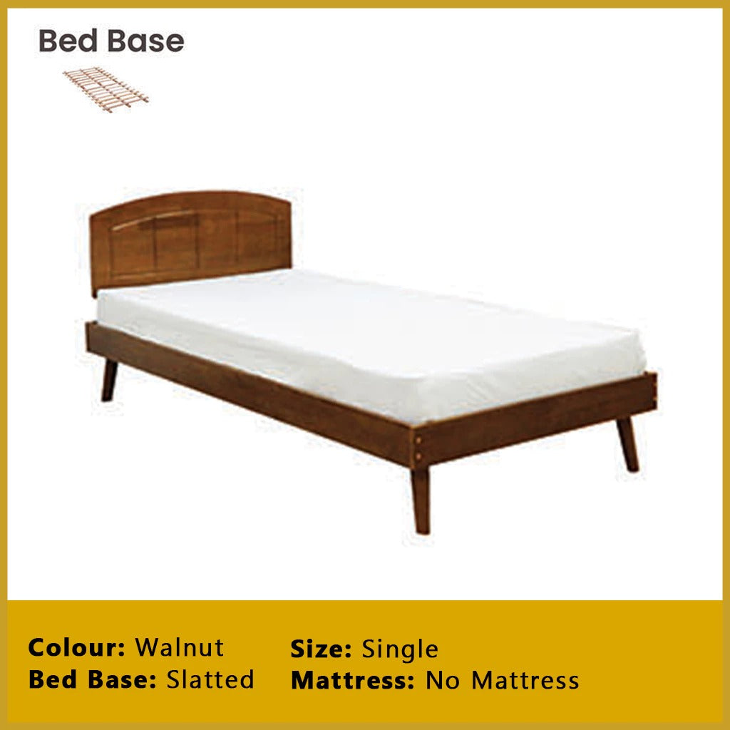 Poppy Single Bedframe Solid Wood Slatted Base  - w/ Mattress Option