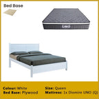 Karson Wooden Bedframe MDF + Veneer With Plywood Base Queen Size - w/ Mattress Option
