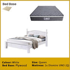 Liam Wooden Bedframe MDF + Veneer With Plywood Base Queen Size - w/ Mattress Option