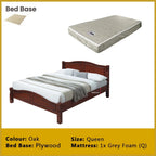 Camden Wooden Bedframe MDF + Veneer With Plywood Base Queen Size - w/ Mattress Option