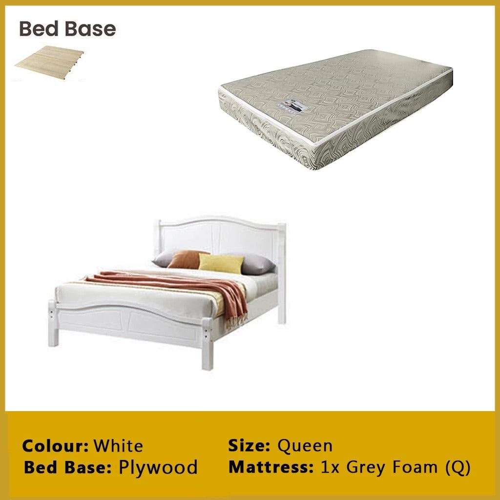 Camden Wooden Bedframe MDF + Veneer With Plywood Base Queen Size - w/ Mattress Option