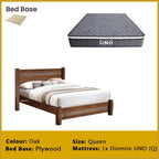Mason Wooden Bedframe MDF + Veneer With Plywood Base Queen Size - w/ Mattress Option