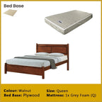 Karson Wooden Bedframe MDF + Veneer With Plywood Base Queen Size - w/ Mattress Option
