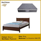 Karon Wooden Bedframe MDF + Veneer With Plywood Base Queen/King Size - w/ Mattress Option