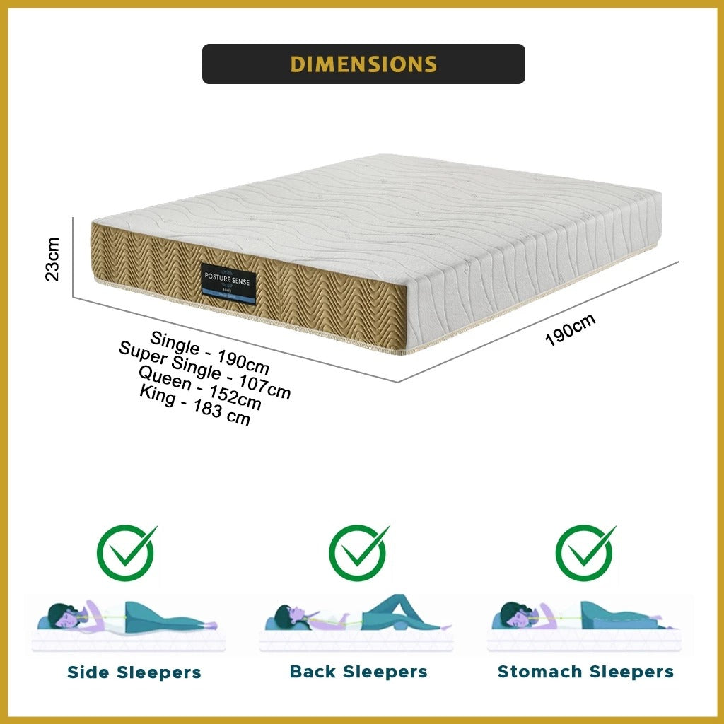 Honey Posture Sense 9" iCOOL Technology/High Density Foam Mattress - All Sizes Available