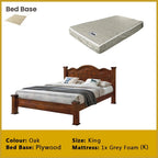Macen Wooden Bedframe Solid Wood With Plywood Base Queen/King Size - w/ Mattress Option