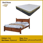 Carver Wooden Bedframe MDF + Veneer W/ Plywood Base Queen/King Size - w/ Mattress Option