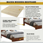 Macen Wooden Bedframe Solid Wood With Plywood Base Queen/King Size - w/ Mattress Option